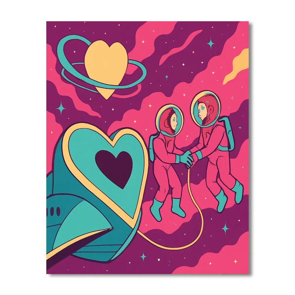 Love Nebula Voyage Valentines Day Edition Number painting