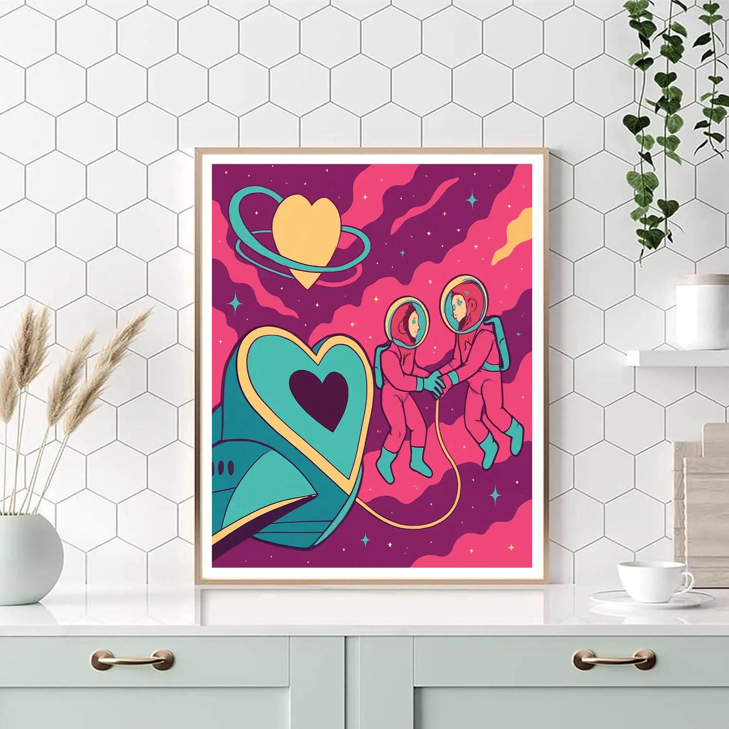 Love Nebula Voyage Valentines Day Edition Number painting