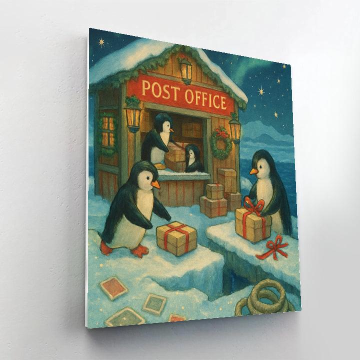 Penguin Post Office On The Iceberg Pier paint by numbers