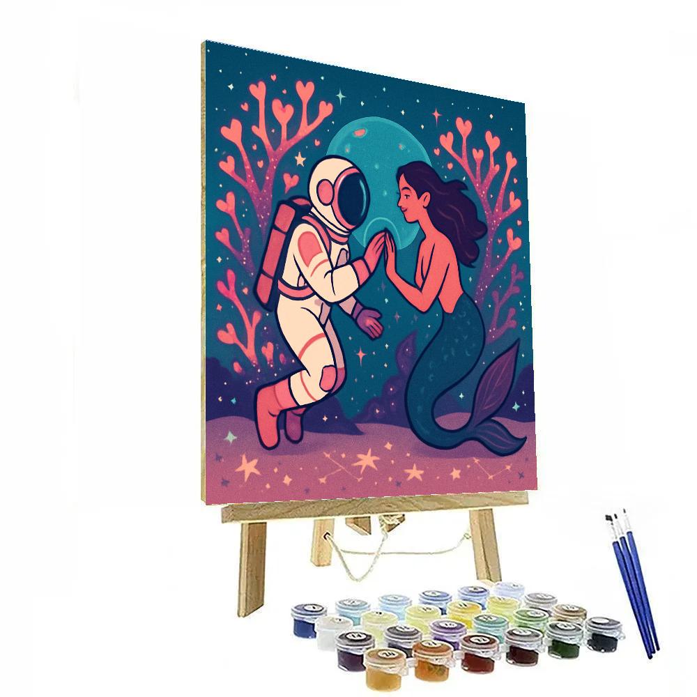 Undersea Valentines Day Galaxy Reef Paint by numbers art