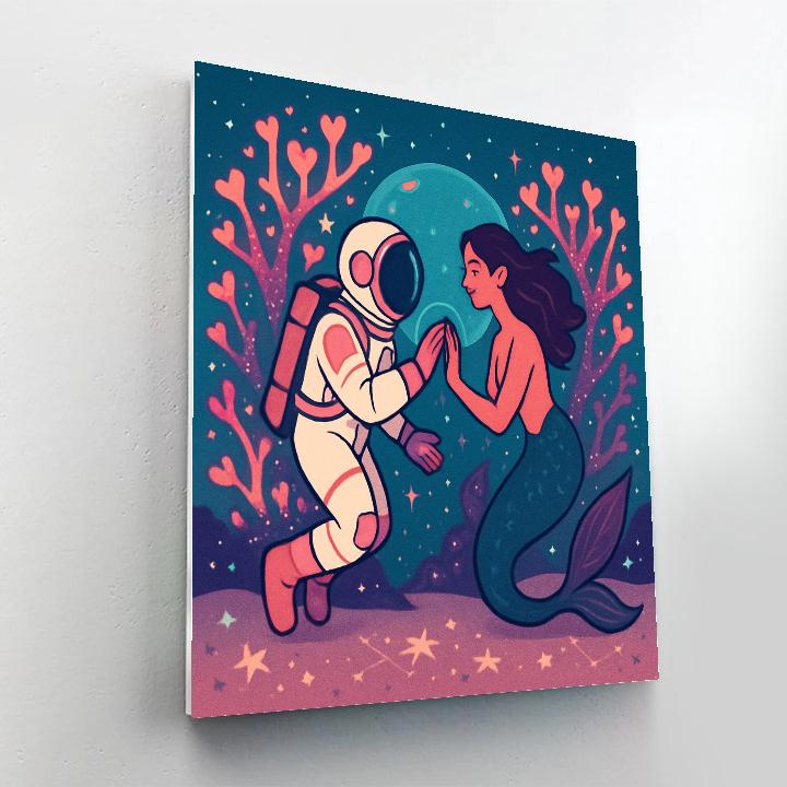 Undersea Valentines Day Galaxy Reef Paint by numbers art