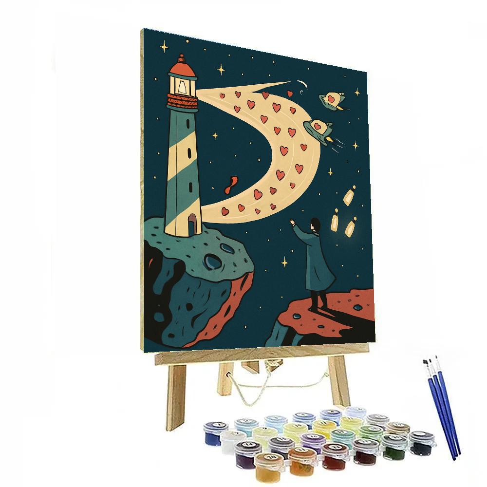 Valentines Day Lighthouse Of Comets Painting by numbers kit