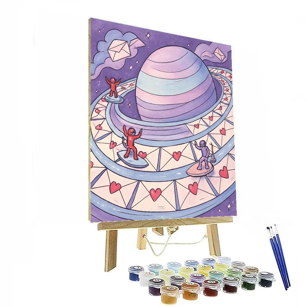 Orbiting Letters On Valentines Day Rings Numbered painting kits