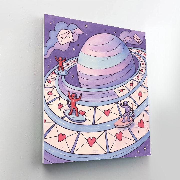 Orbiting Letters On Valentines Day Rings Numbered painting kits