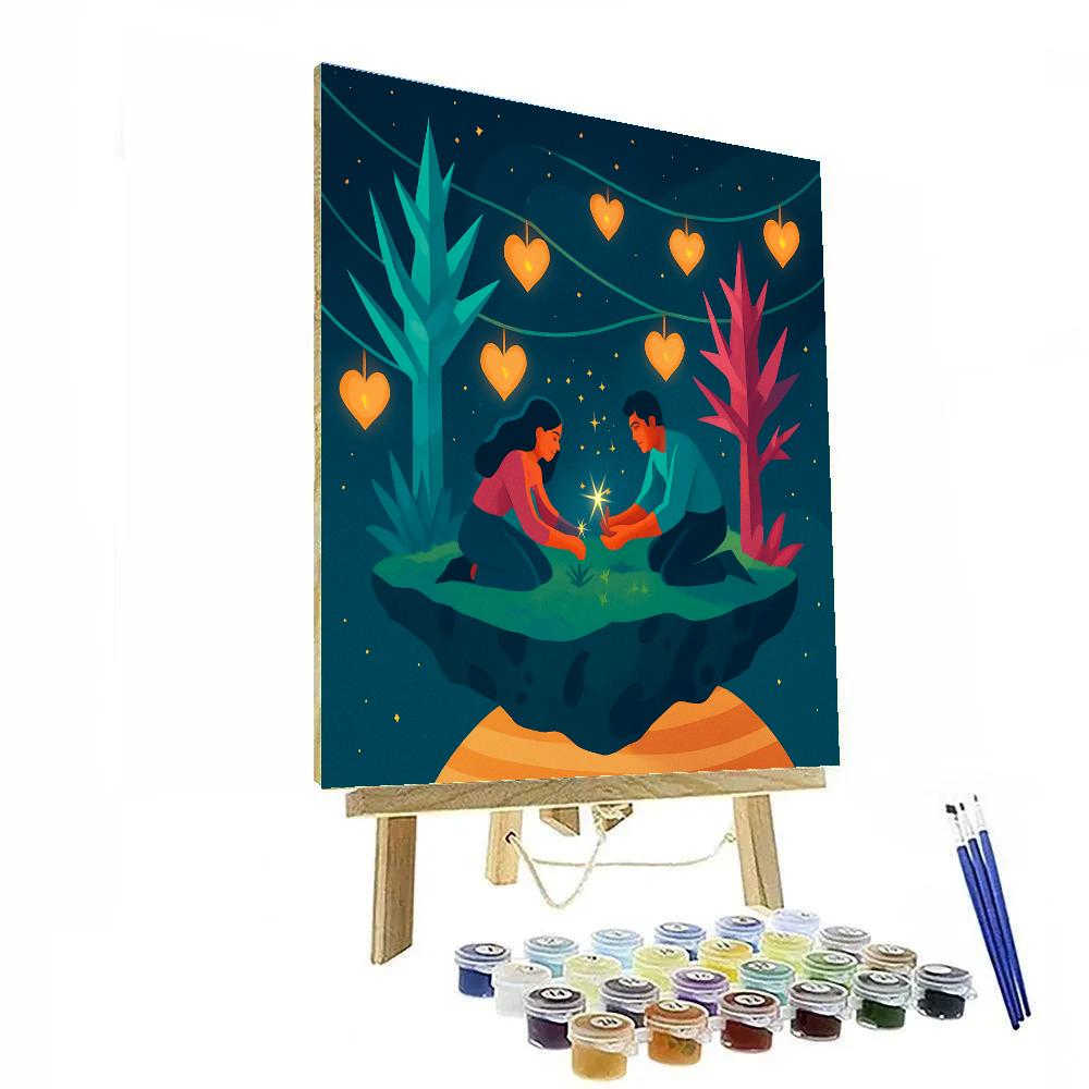 Asteroid Garden Valentines Day Lanterns DIY paint by numbers