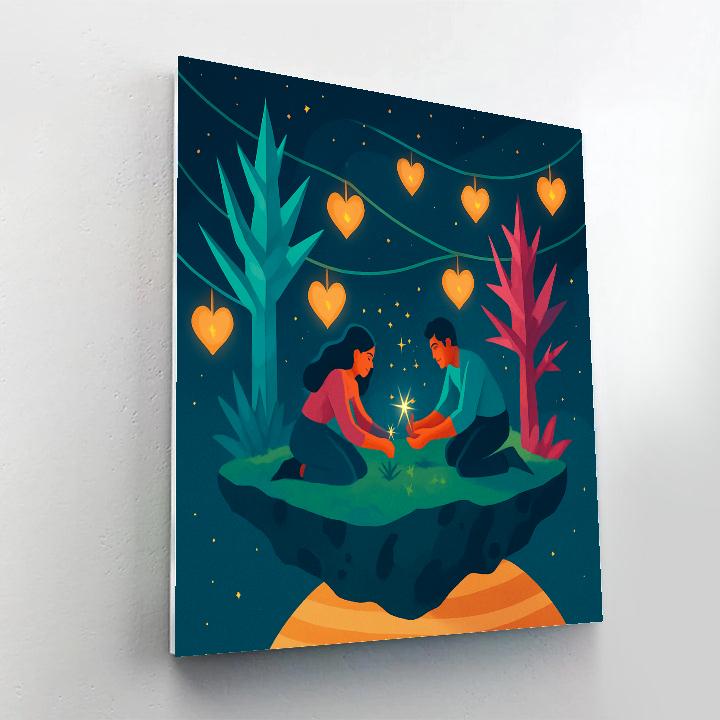 Asteroid Garden Valentines Day Lanterns DIY paint by numbers