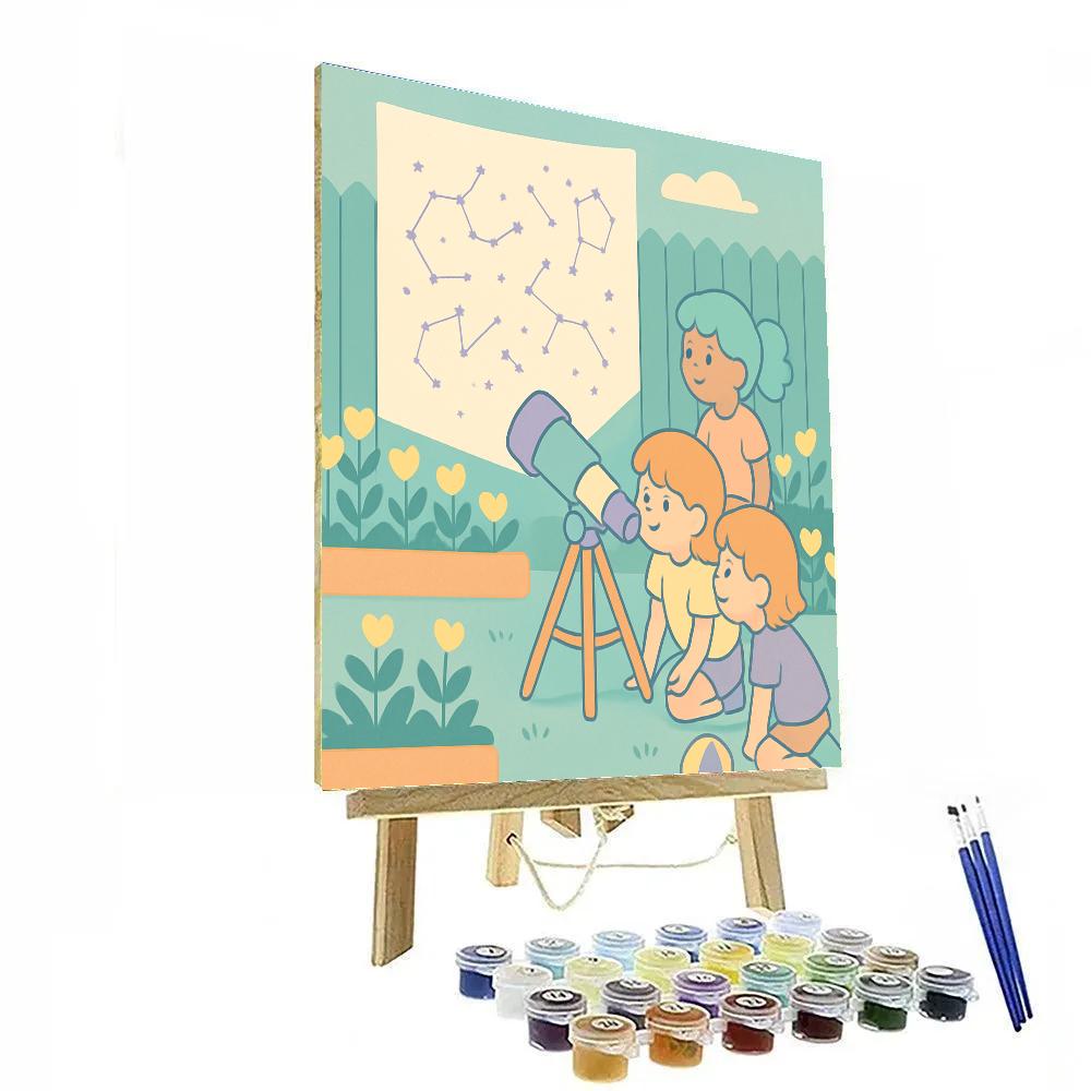 Garden Telescope Valentines Day Discovery Painting by numbers kit