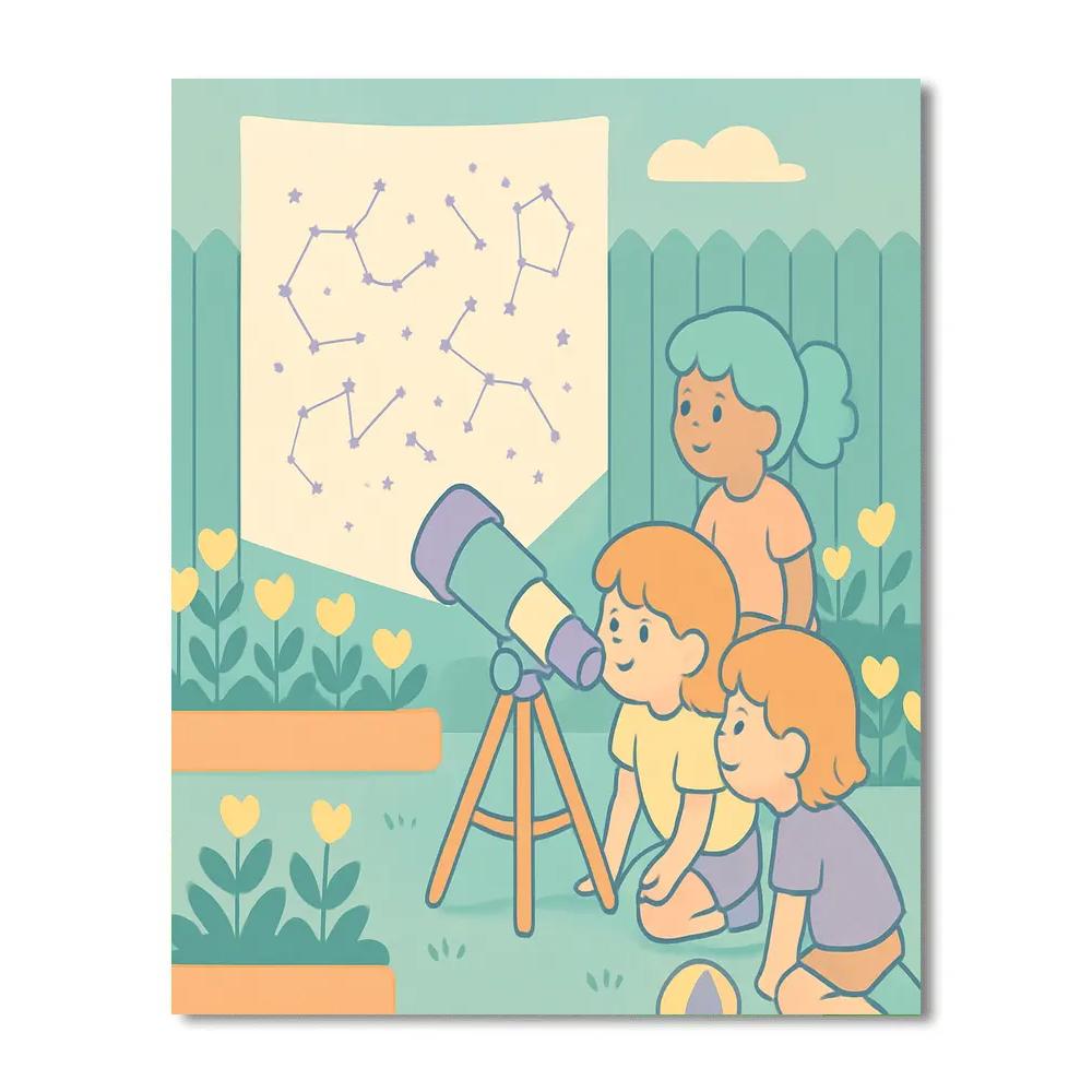 Garden Telescope Valentines Day Discovery Painting by numbers kit
