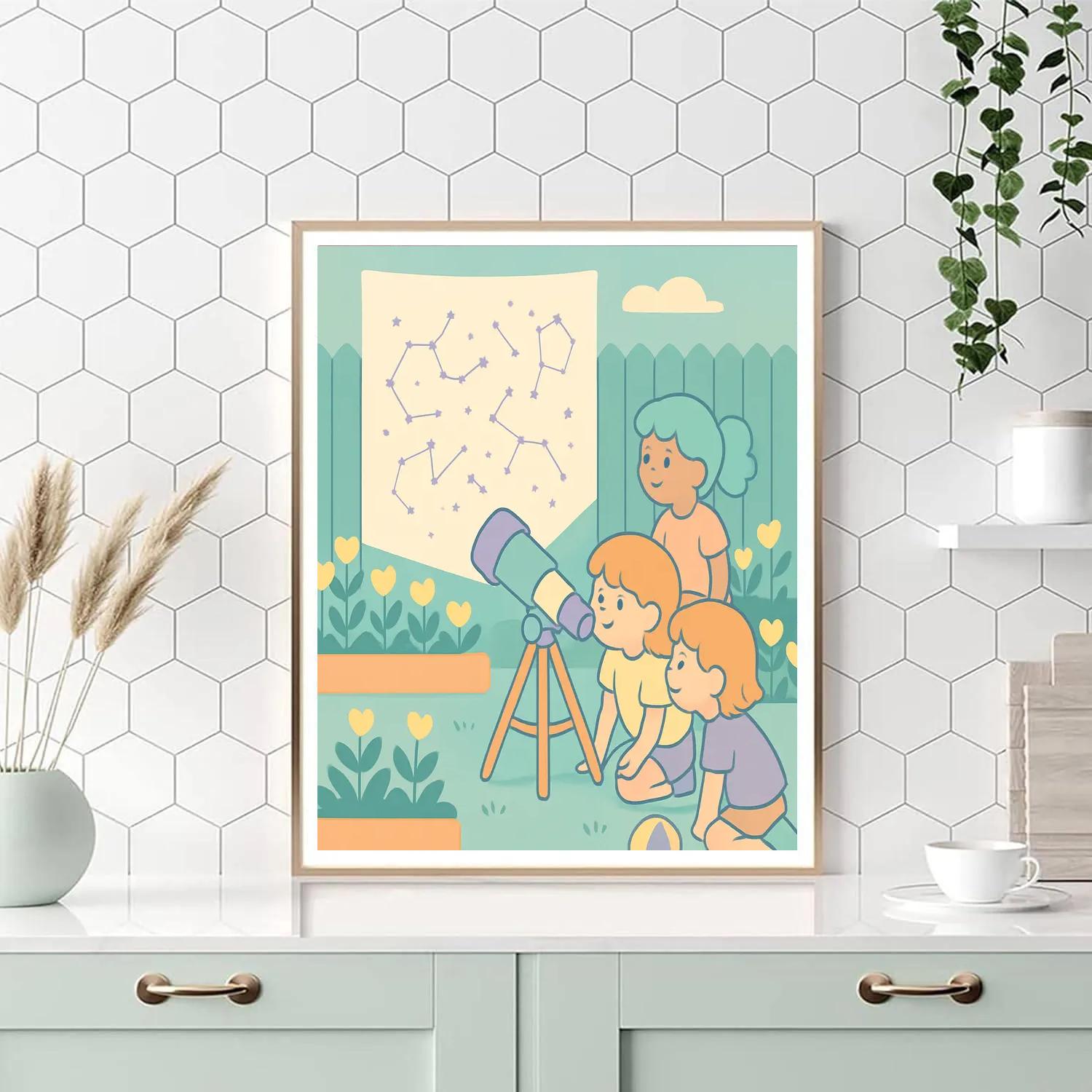 Garden Telescope Valentines Day Discovery Painting by numbers kit