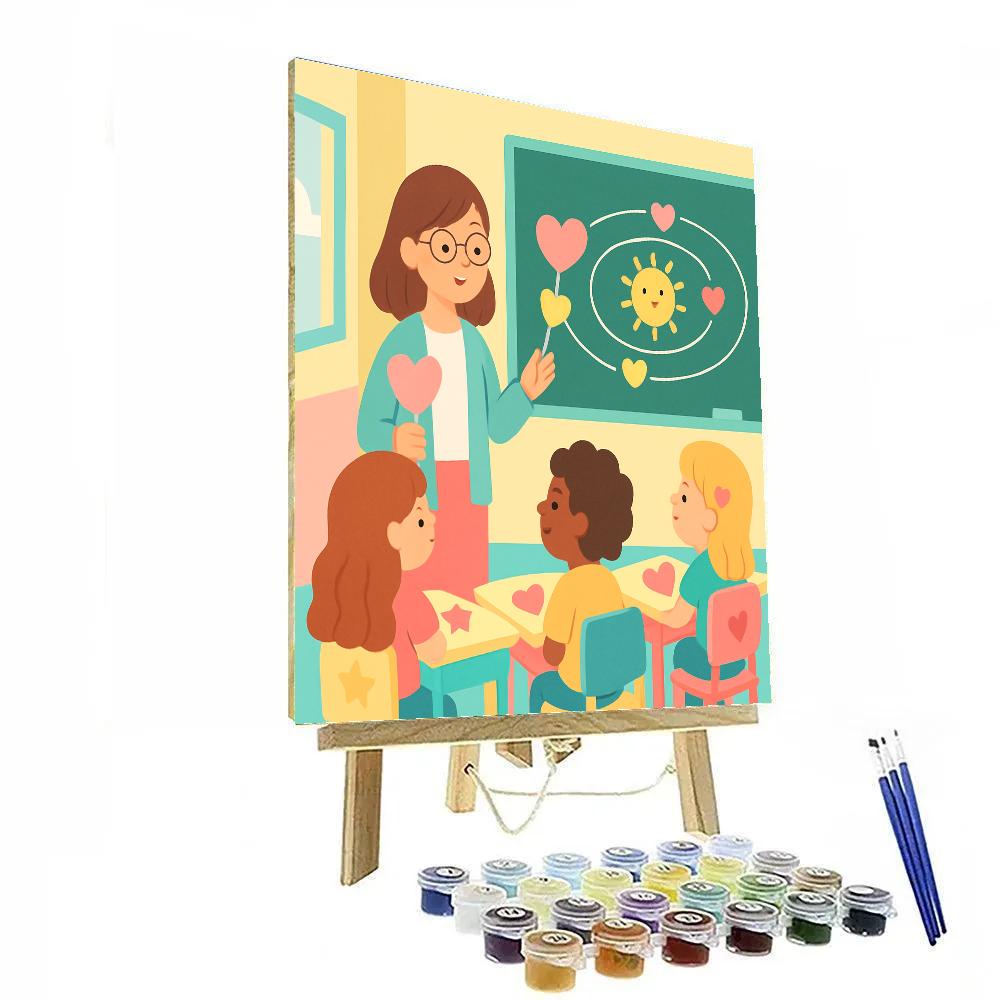 Hearts In Orbit Valentines Day Classroom Numbered painting kits