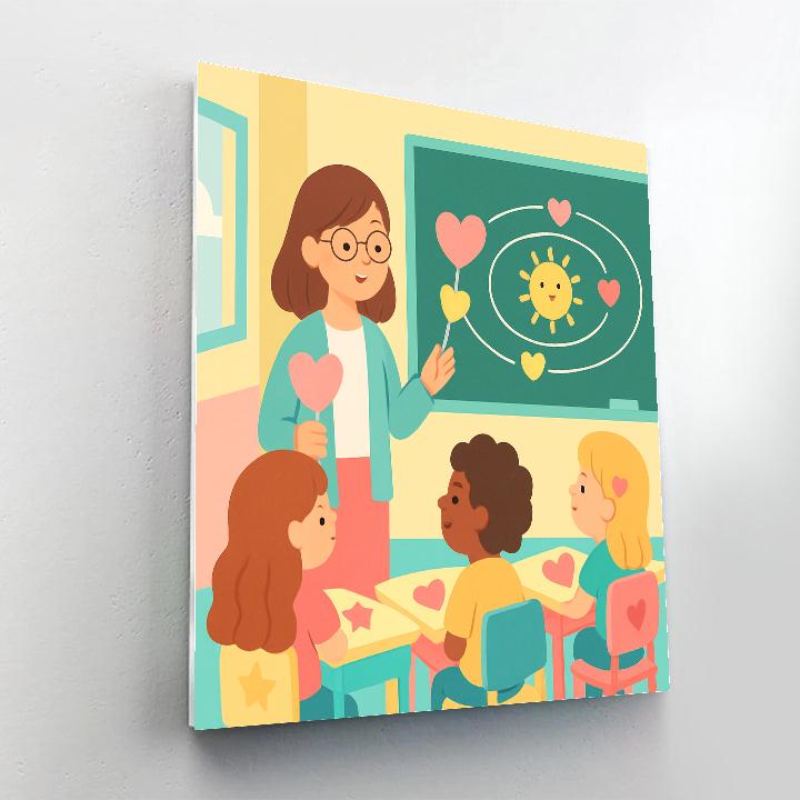 Hearts In Orbit Valentines Day Classroom Numbered painting kits