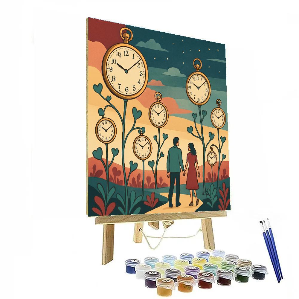 Valentines Day Time Dilation Clock Garden Painting by numbers kit