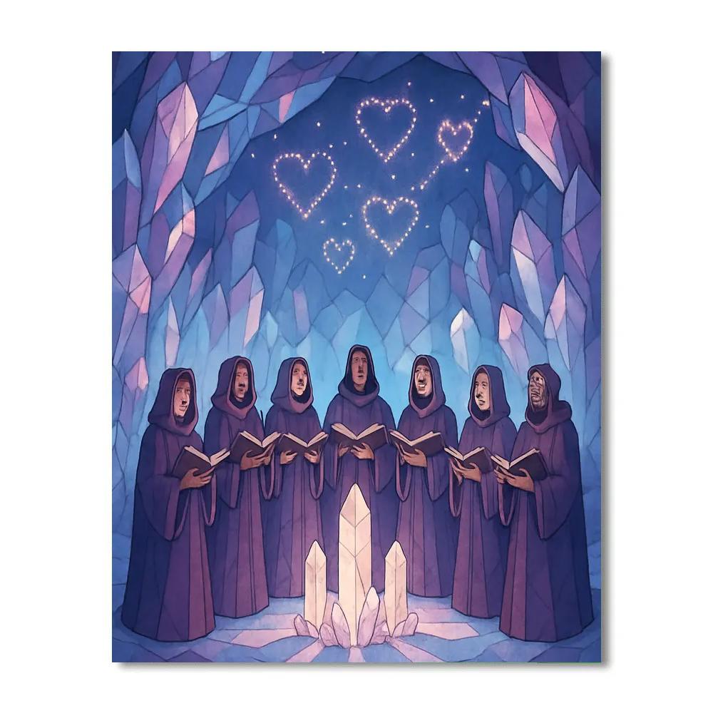 Crystal Cave Valentines Day Star Choir Paint by numbers kits