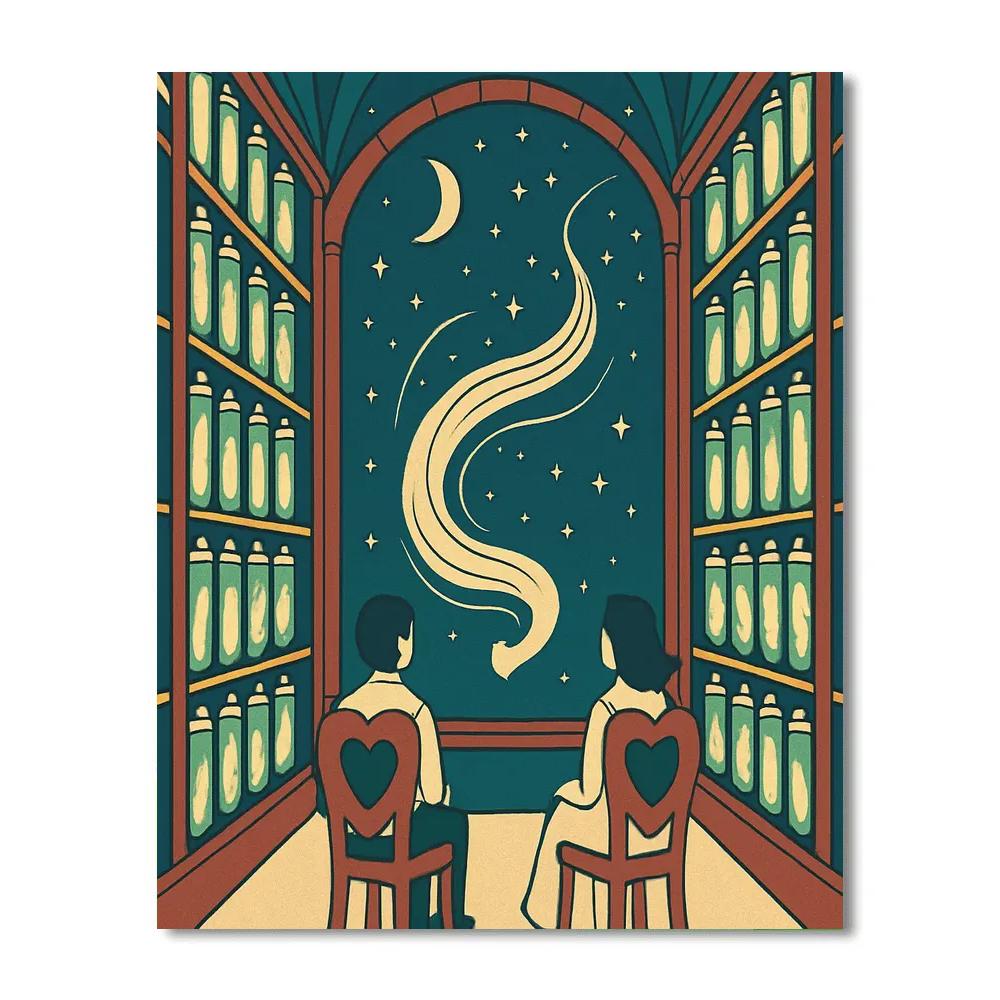 Library Of Comets Valentines Day Stories Paint by numbers art