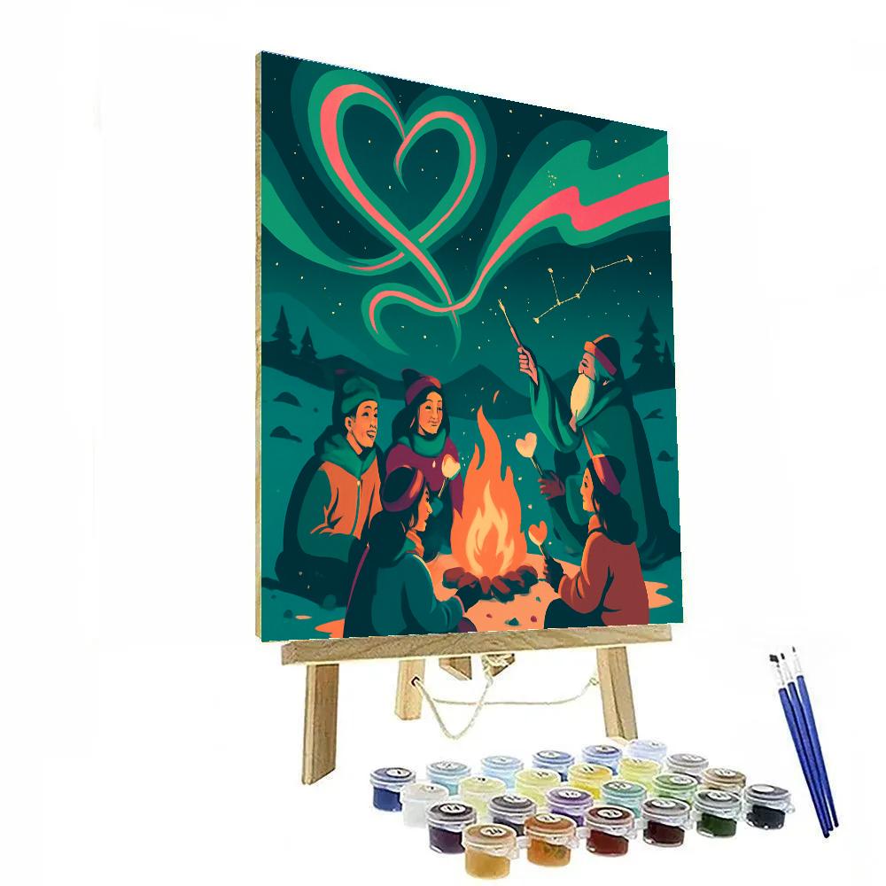 Aurora Campfire Valentines Day Constellation Tales paint by numbers