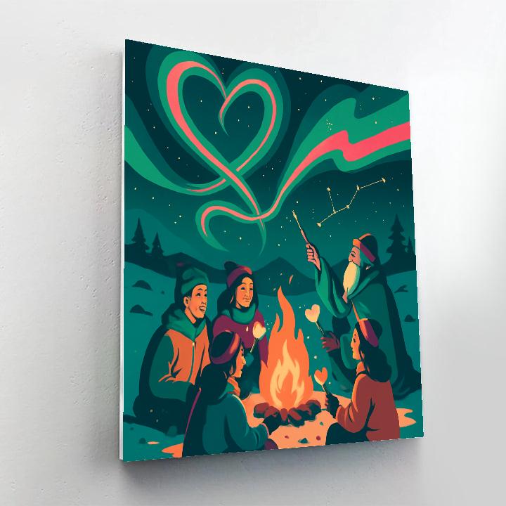 Aurora Campfire Valentines Day Constellation Tales paint by numbers