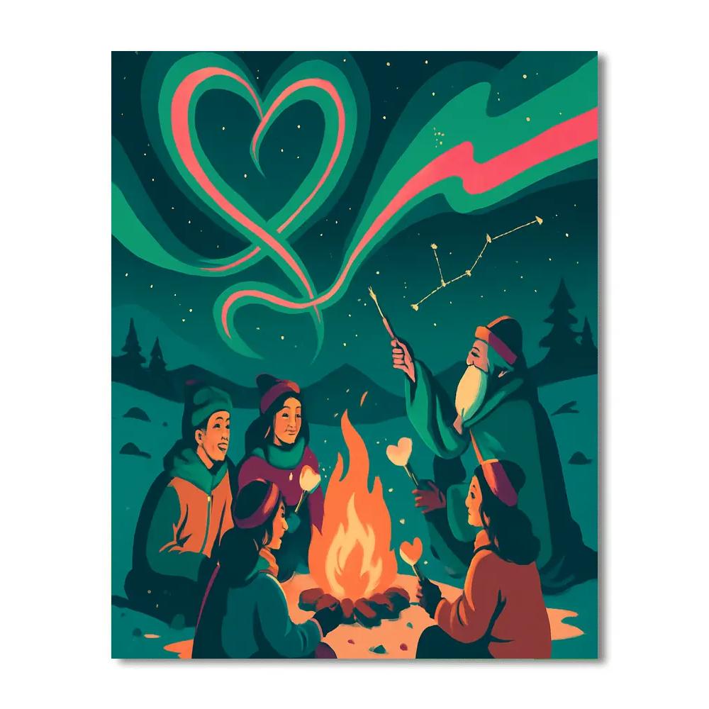 Aurora Campfire Valentines Day Constellation Tales paint by numbers