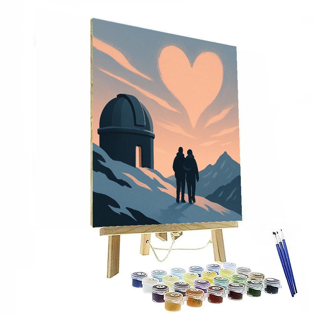 Mountain Observatory Valentines Day Dawn DIY paint by numbers