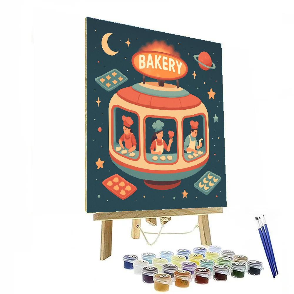 Valentines Day Stardust Bakery In Orbit Paint by numbers kits