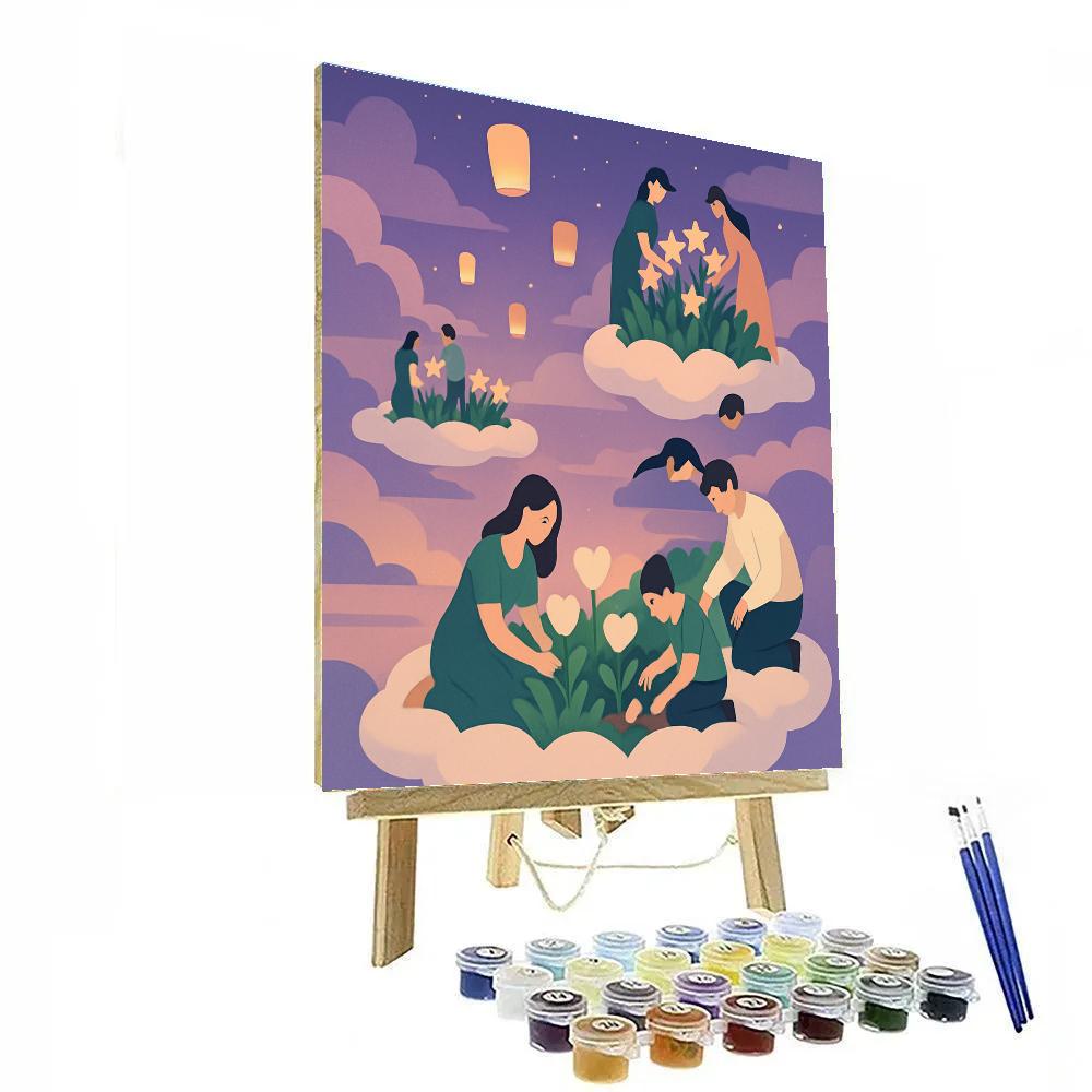 Cloud City Valentines Day Sky Garden Paint by numbers art