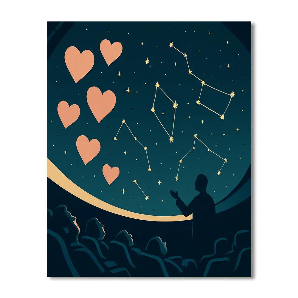 Planetarium Show Valentines Day Sky Of Wishes Numbered painting kits