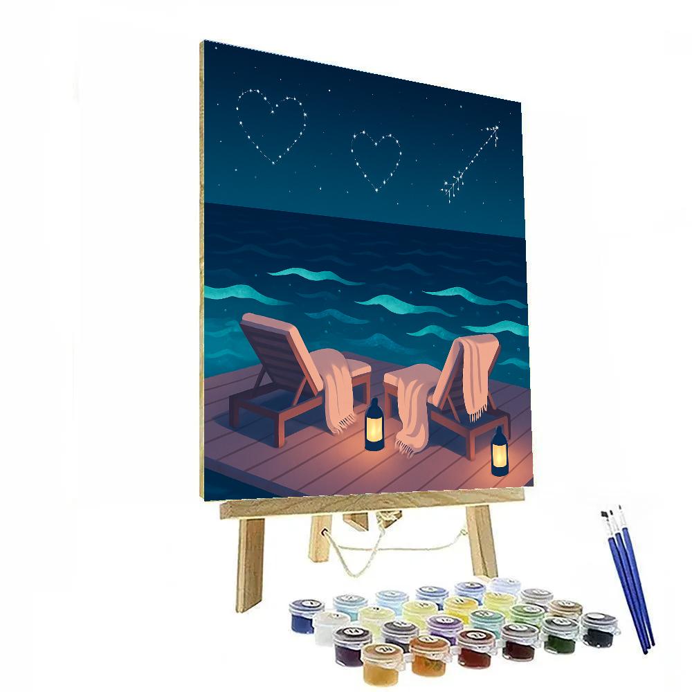 Ocean Platform Valentines Day Stargazing Deck paint by number