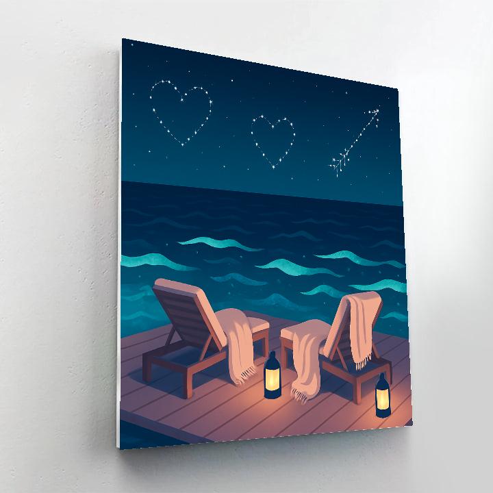 Ocean Platform Valentines Day Stargazing Deck paint by number