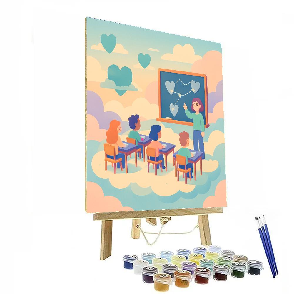 Floating Classroom Valentines Day Sky Lessons DIY paint by numbers