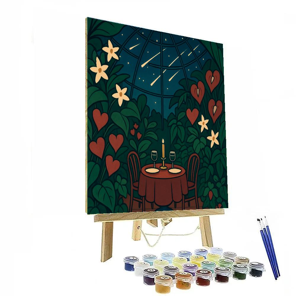 Garden Dome Valentines Day Meteor Shower Dinner painting number kit