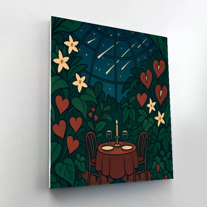 Garden Dome Valentines Day Meteor Shower Dinner painting number kit