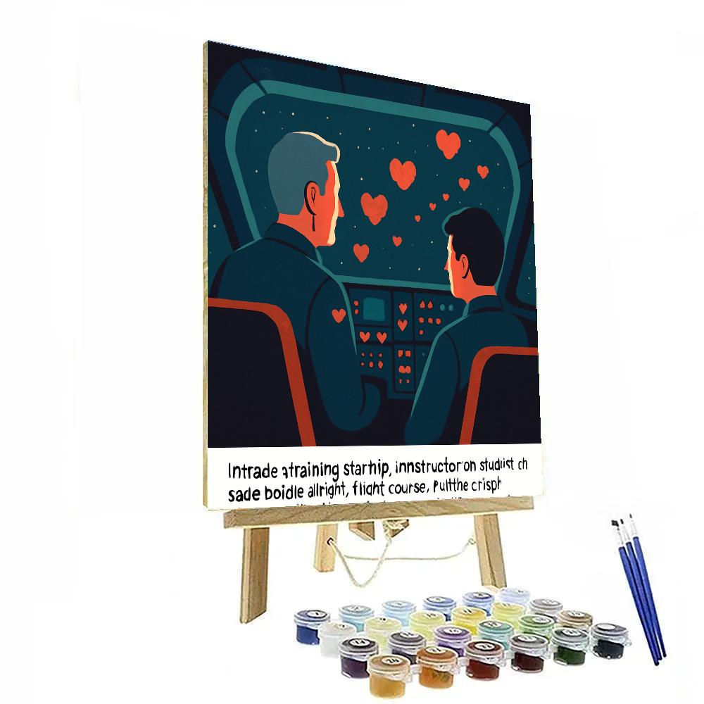 Starship Classroom Valentines Day Flight Lesson paint by numbers