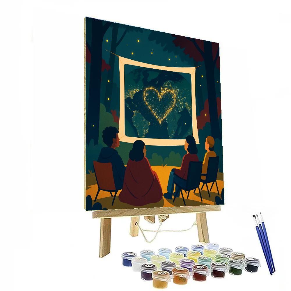 Forest Clearing Valentines Day Satellite Party Numbered painting kits