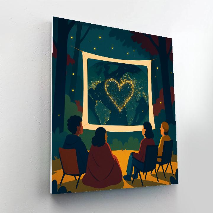 Forest Clearing Valentines Day Satellite Party Numbered painting kits