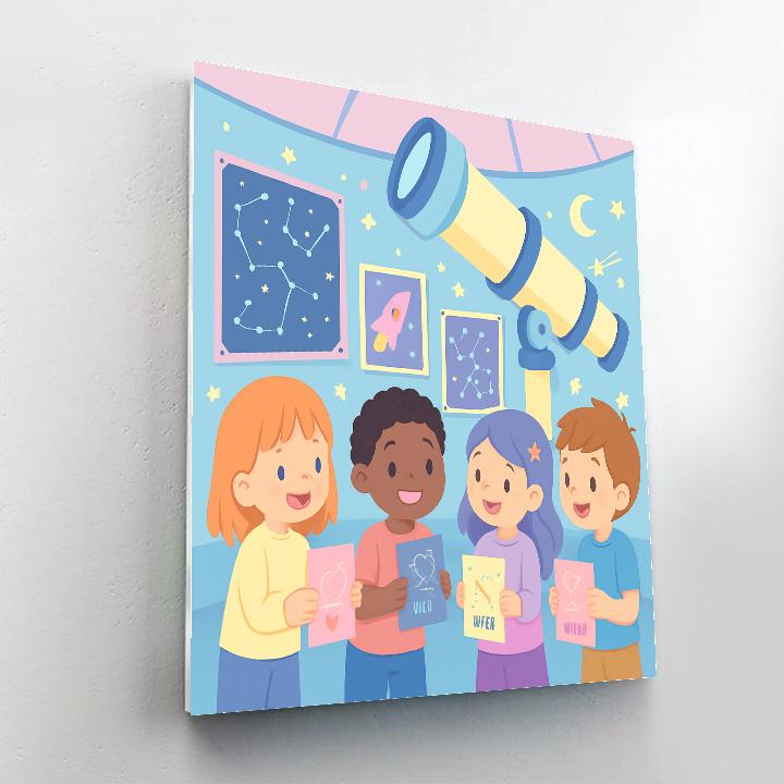 Kids Observatory Valentines Day Card Swap Painting by numbers kit