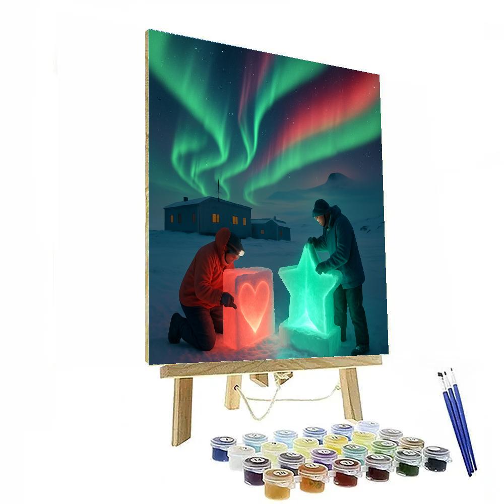 Polar Research Valentines Day Ice Stars DIY paint by numbers