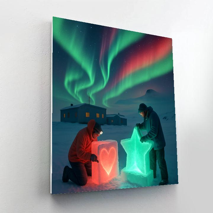 Polar Research Valentines Day Ice Stars DIY paint by numbers