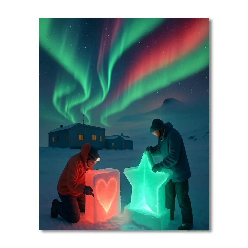 Polar Research Valentines Day Ice Stars DIY paint by numbers