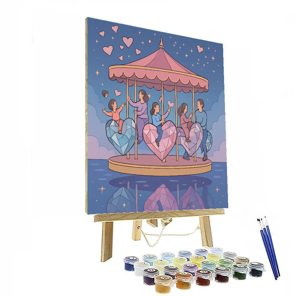 Crystalline Carousel Of Valentines Day Wishes painting number kit