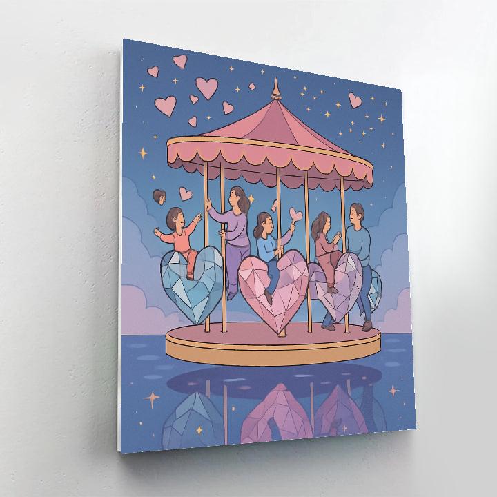 Crystalline Carousel Of Valentines Day Wishes painting number kit