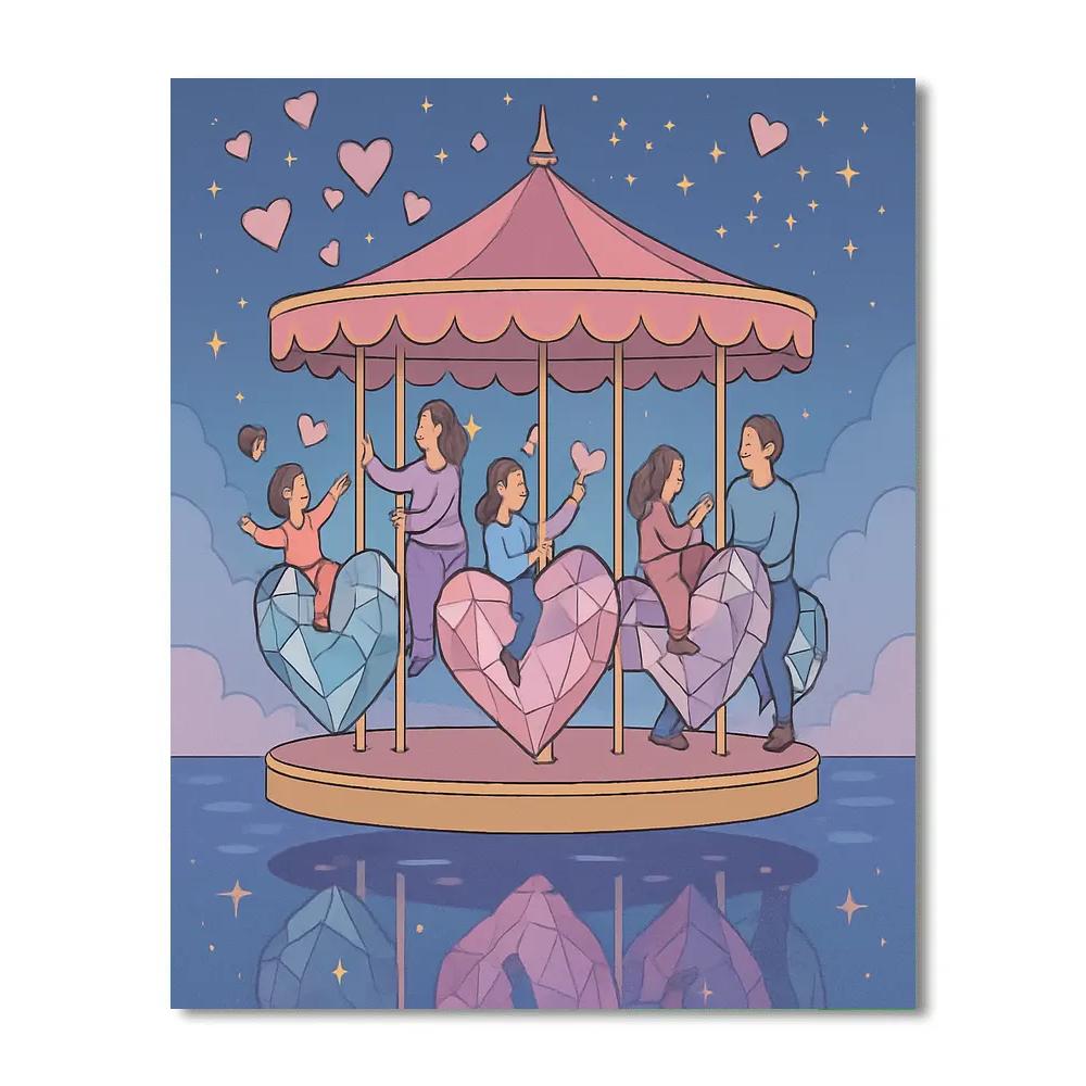 Crystalline Carousel Of Valentines Day Wishes painting number kit