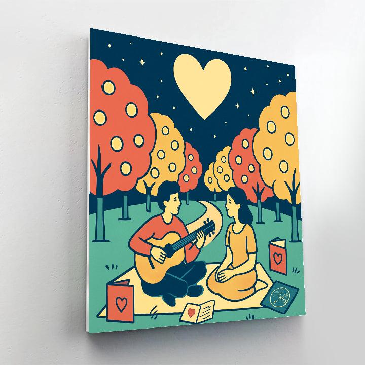 Moonlit Orchard Valentines Day Serenade paint by number