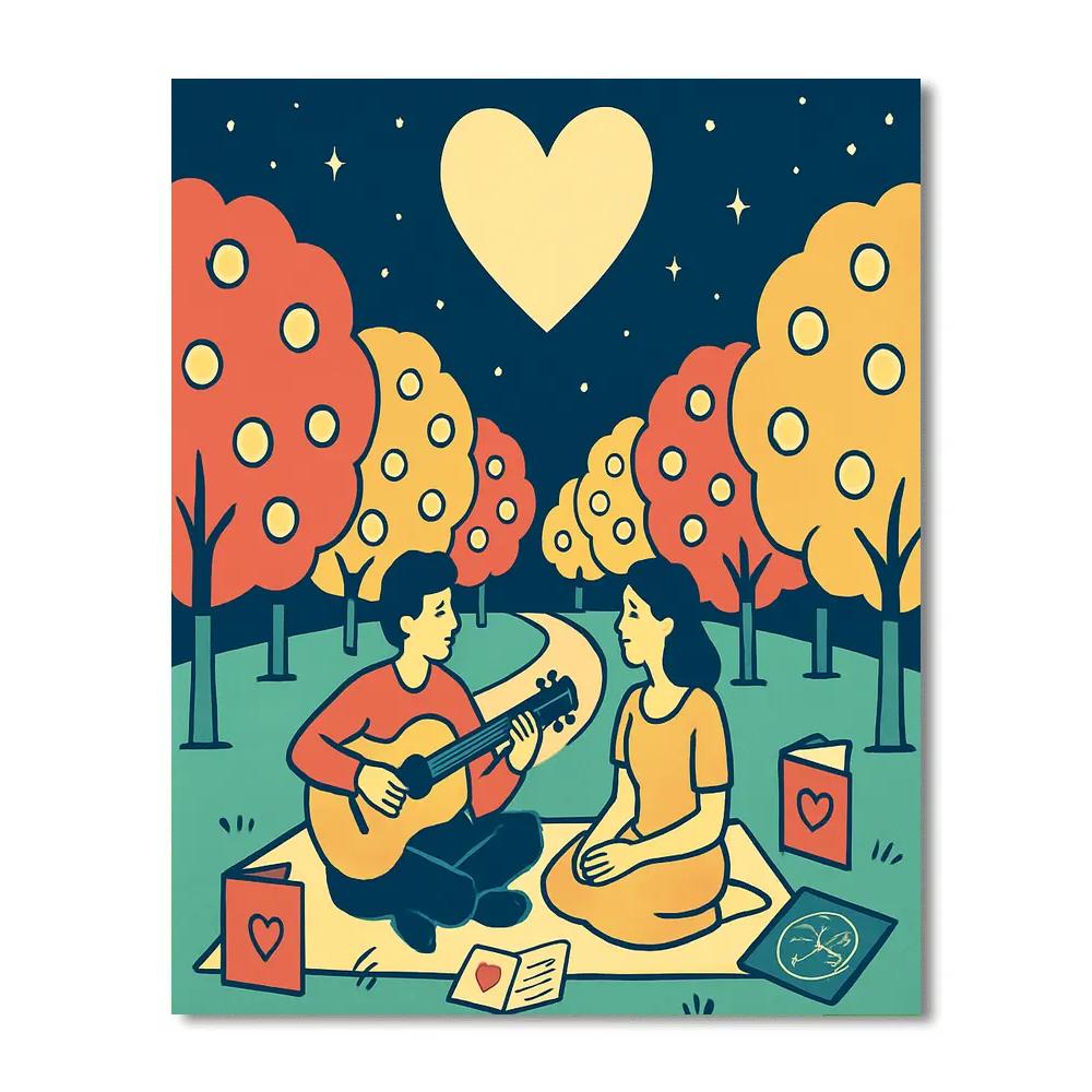 Moonlit Orchard Valentines Day Serenade paint by number