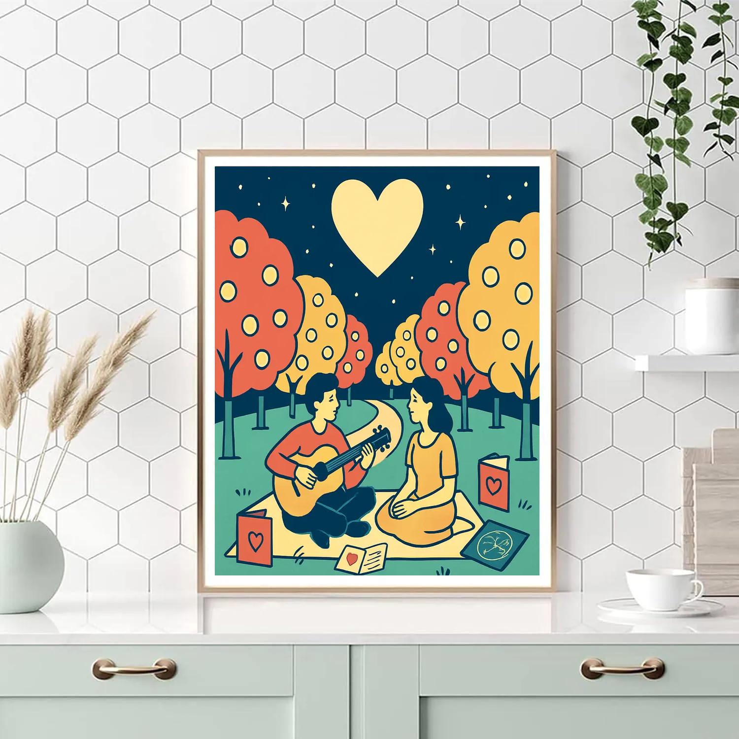 Moonlit Orchard Valentines Day Serenade paint by number