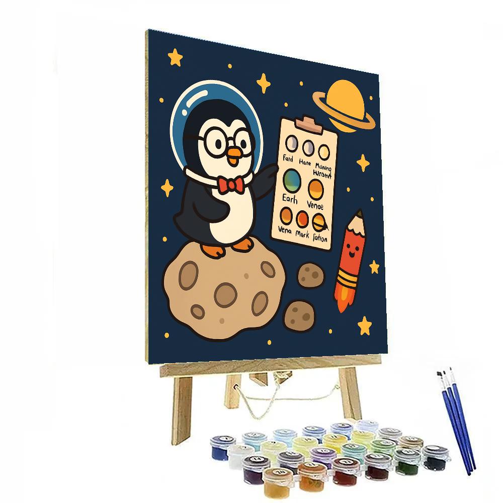Comet Classroom With The Penguin Professor paint by color