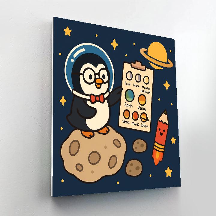 Comet Classroom With The Penguin Professor paint by color