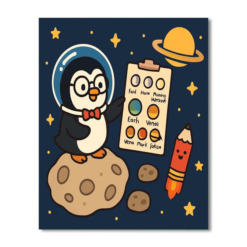 Comet Classroom With The Penguin Professor paint by color