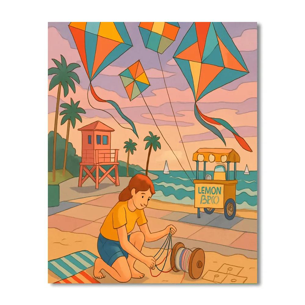 Kite Festival At The Beach Promenade paint by color