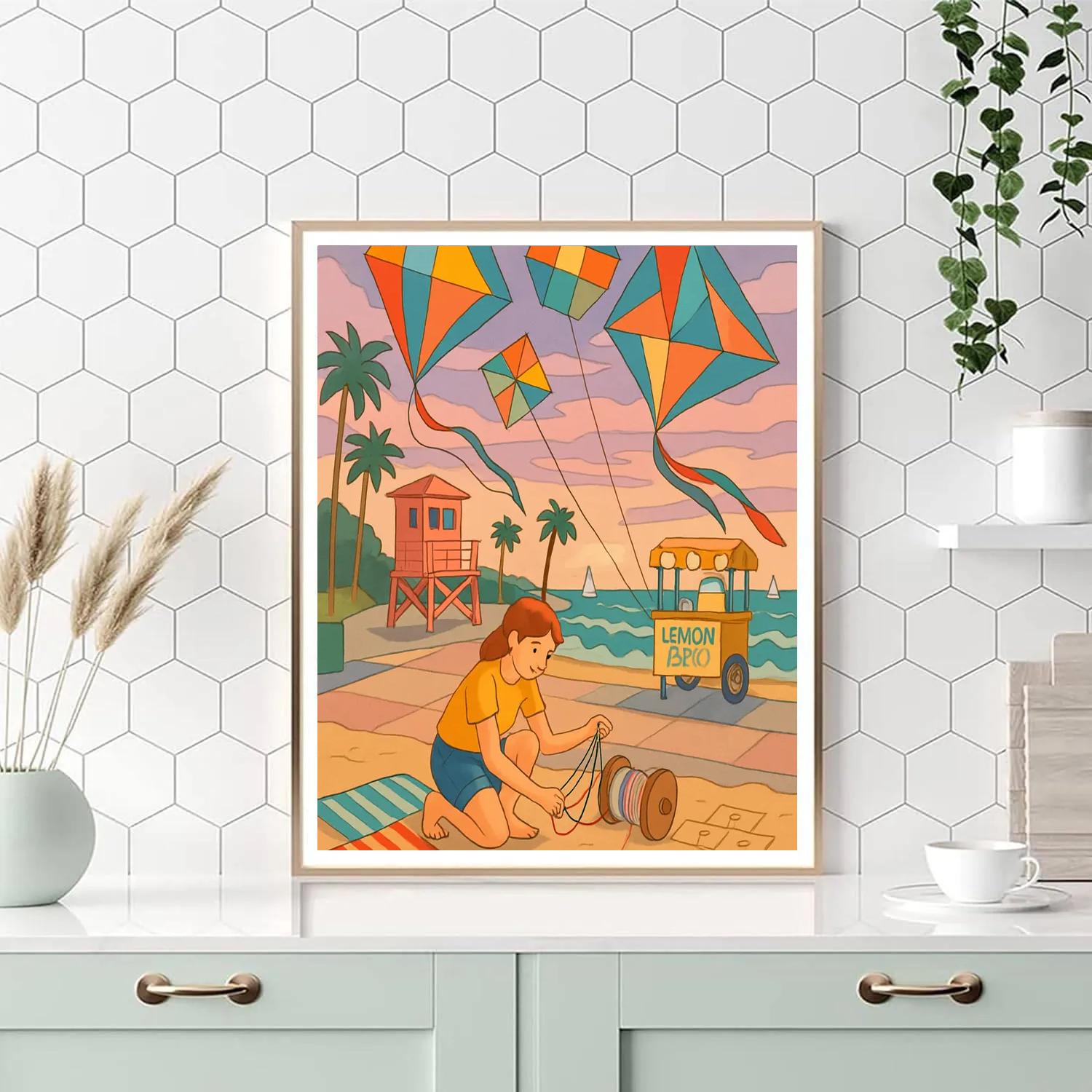 Kite Festival At The Beach Promenade paint by color