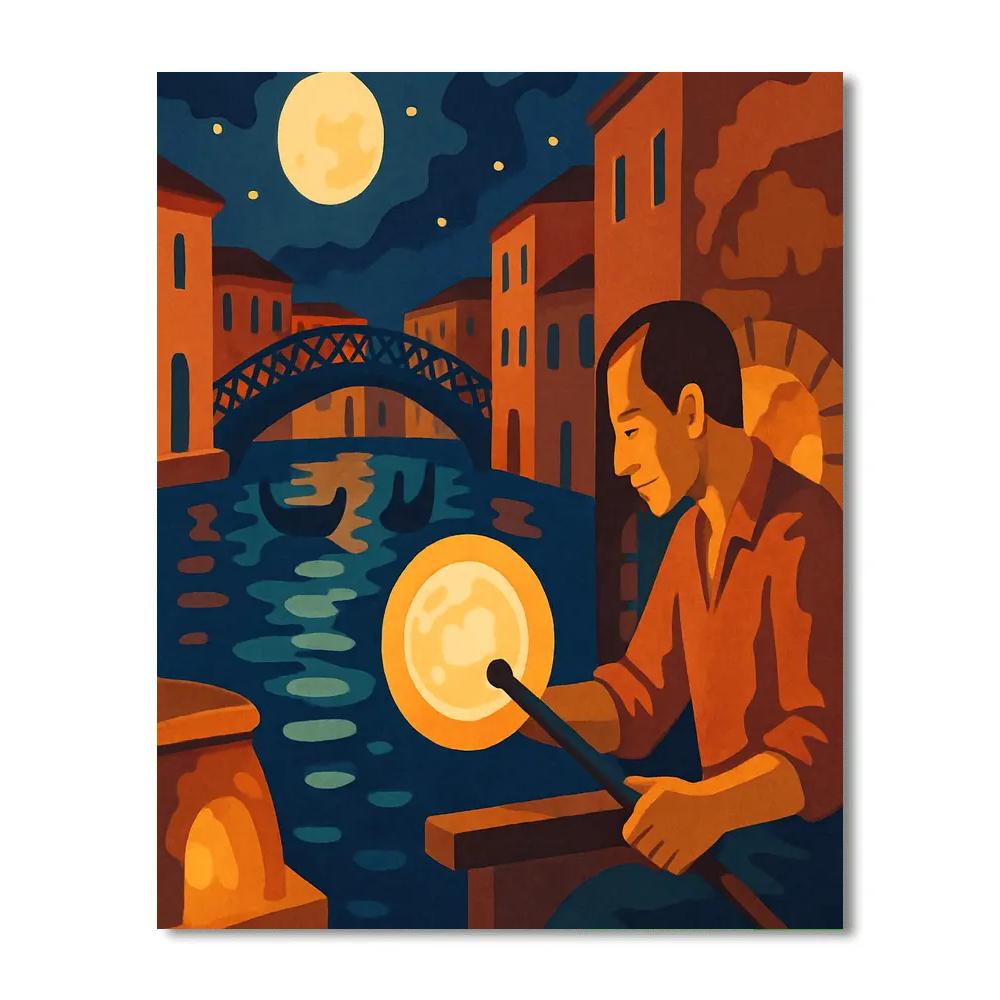 Italy Glassmaking Moon Over Murano DIY paint by numbers