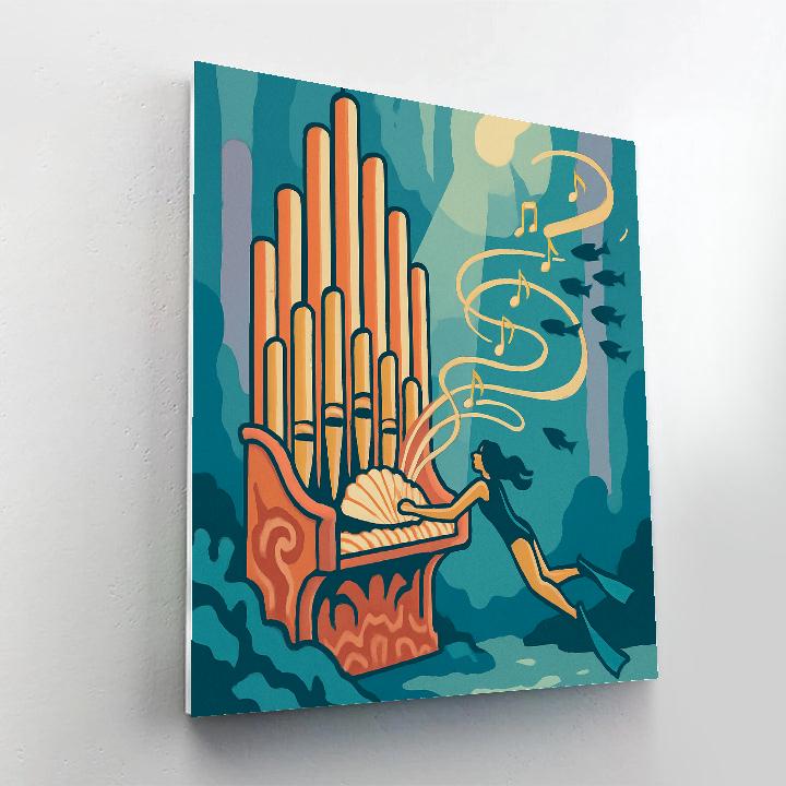 Coral Pipe Organ With Music Tides paint by numbers